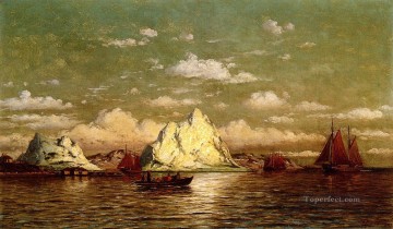 Arctic Harbor boat seascape William Bradford Oil Paintings